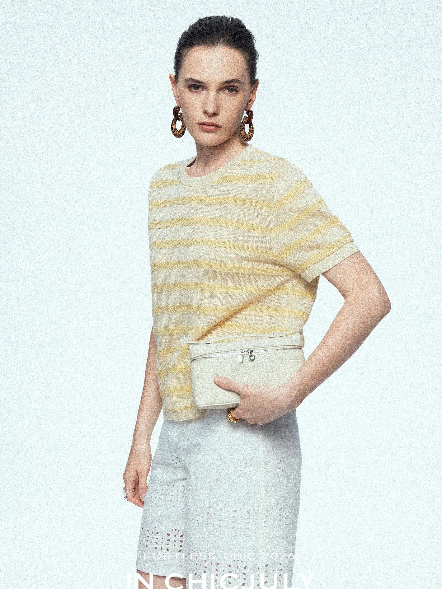chicjuly French Relaxed Knit Striped Minimalist Women's Linen Short Sleeve T-shirts