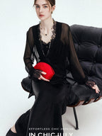 chicjuly French Romantic Lace Trim Ruffle V-neck Cardigan Short Women's Polyester Blouses
