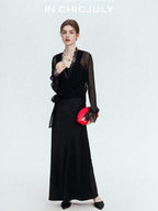 chicjuly French Romantic Lace Trim Ruffle V-neck Cardigan Short Women's Polyester Blouses
