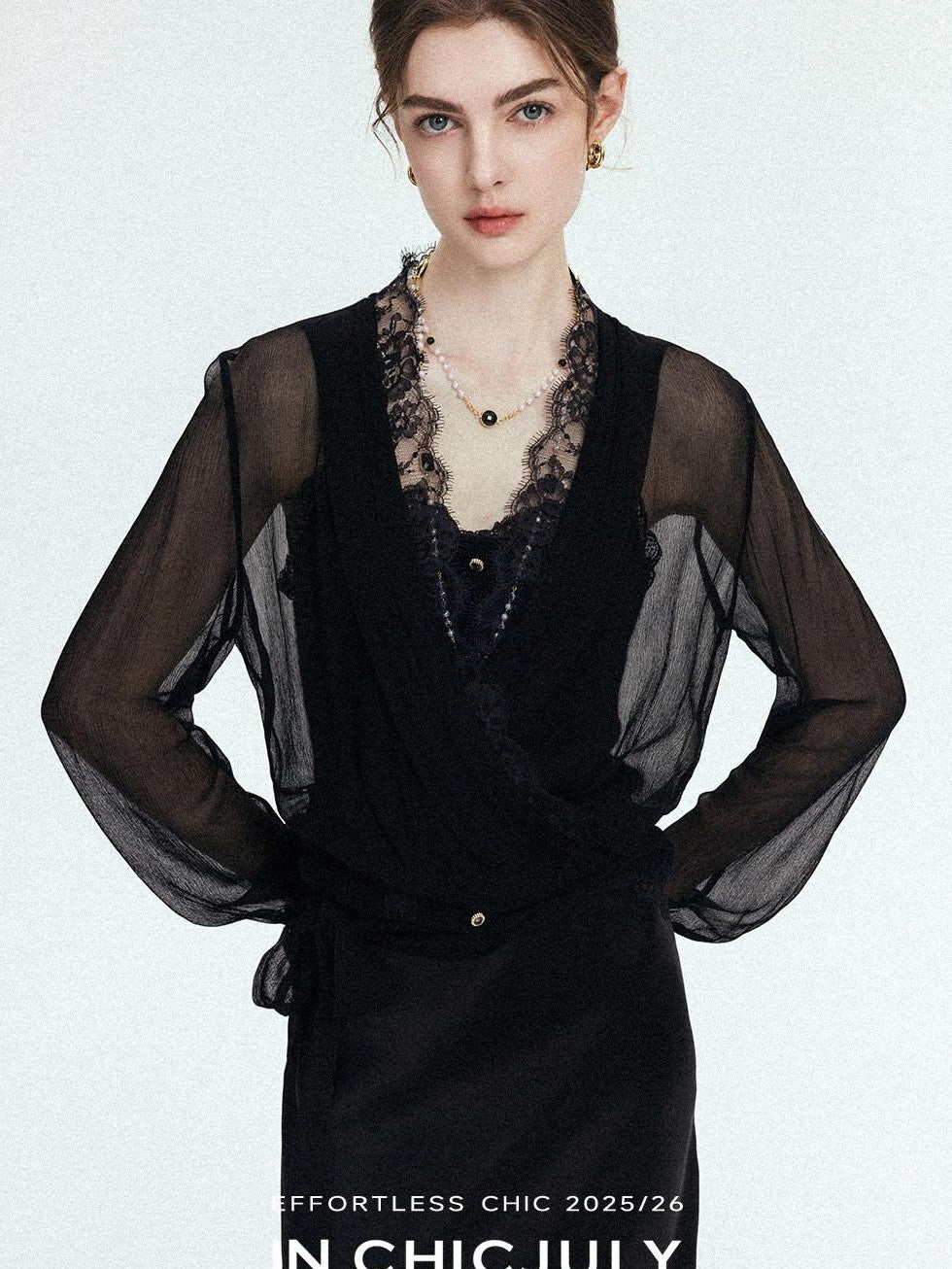 chicjuly French Romantic Lace Trim Ruffle V-neck Cardigan Short Women's Polyester Blouses