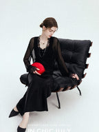 chicjuly French Romantic Lace Trim Ruffle V-neck Cardigan Short Women's Polyester Blouses