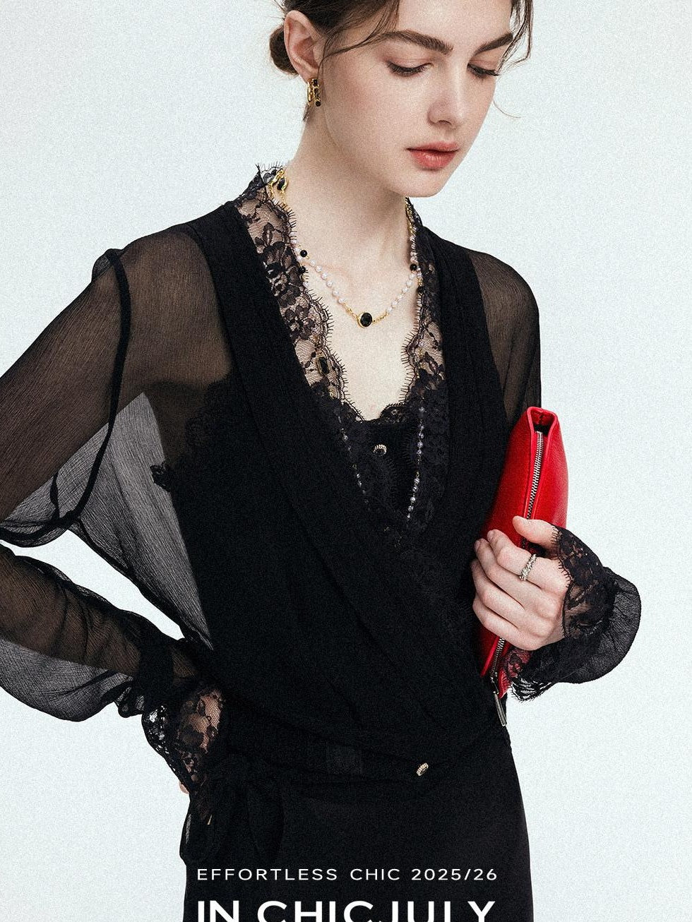 chicjuly French Romantic Lace Trim Ruffle V-neck Cardigan Short Women's Polyester Blouses