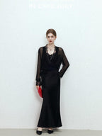 chicjuly French Romantic Lace Trim Ruffle V-neck Cardigan Short Women's Polyester Blouses