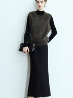 chicjuly Glitter Twin Star Minimal High Neck Women's Wool Long Sleeve T-shirts