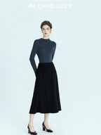 chicjuly Glitter Twin Star Minimal High Neck Women's Wool Long Sleeve T-shirts