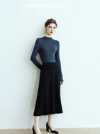 chicjuly Glitter Twin Star Minimal High Neck Women's Wool Long Sleeve T-shirts
