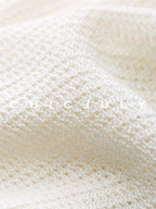 chicjuly Hand Knit Henley Collar Women's Linen Wool Short Sleeve T-shirts