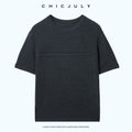 chicjuly Handcrafted Beaded Cable Knit Women's Mulberry Silk Wool Short Sleeve T-shirts 1038194601127