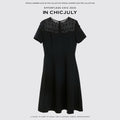 chicjuly Handmade Iris Embroidery Structured Tailoring Women's Acetate Midi Dresses 936078462554