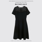 chicjuly Handmade Iris Embroidery Structured Tailoring Women's Acetate Midi Dresses 936078462554