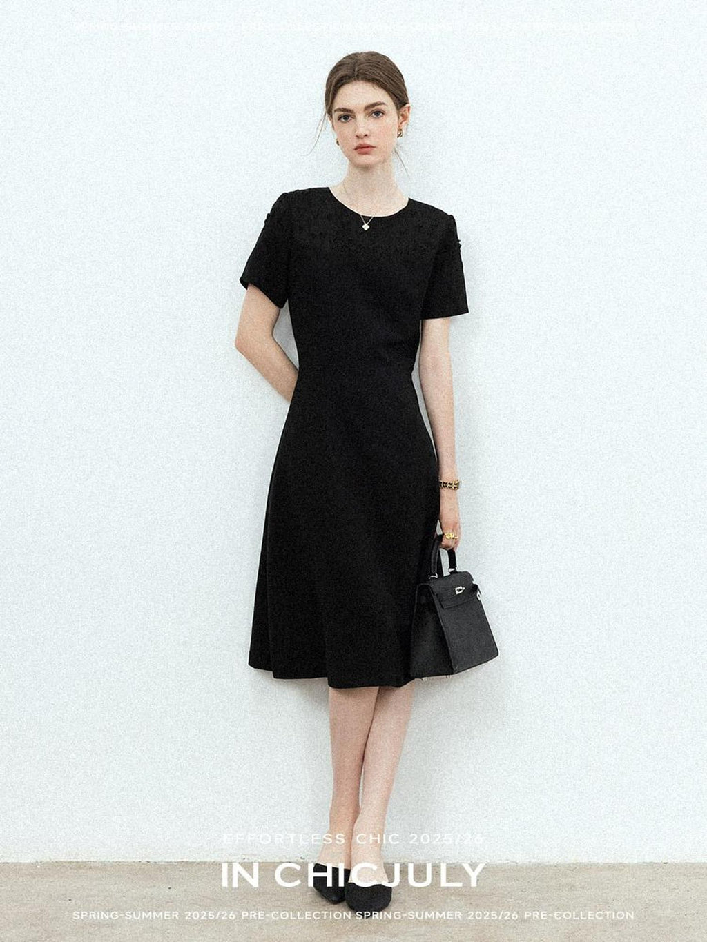 chicjuly Handmade Iris Embroidery Structured Tailoring Women's Acetate Midi Dresses