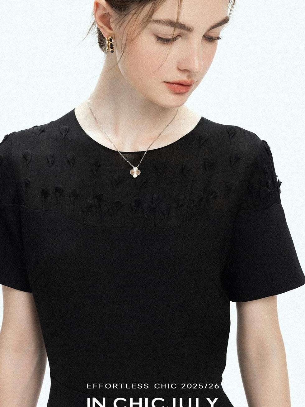 chicjuly Handmade Iris Embroidery Structured Tailoring Women's Acetate Midi Dresses