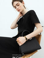 chicjuly Handmade Iris Embroidery Structured Tailoring Women's Acetate Midi Dresses