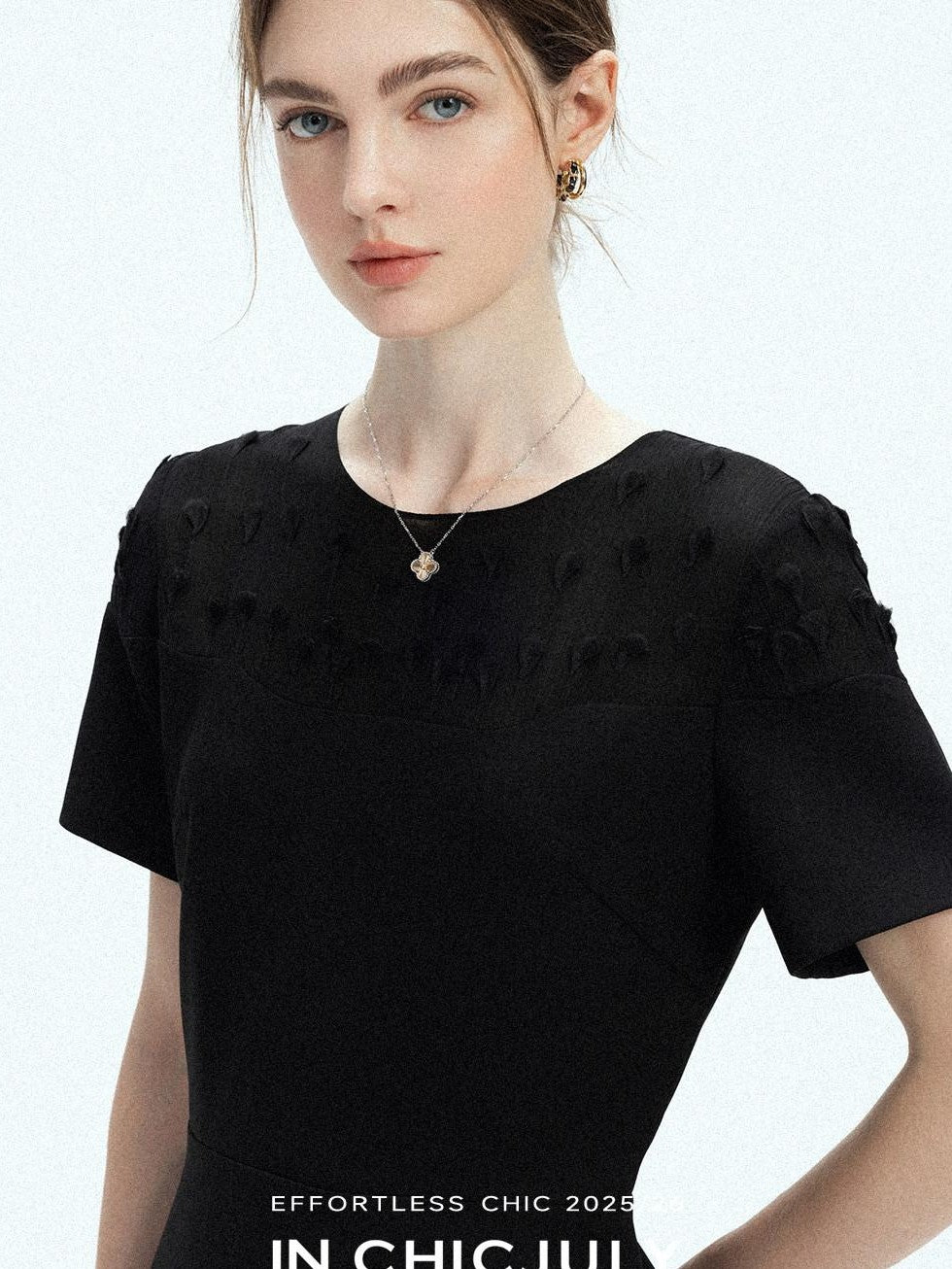 chicjuly Handmade Iris Embroidery Structured Tailoring Women's Acetate Midi Dresses