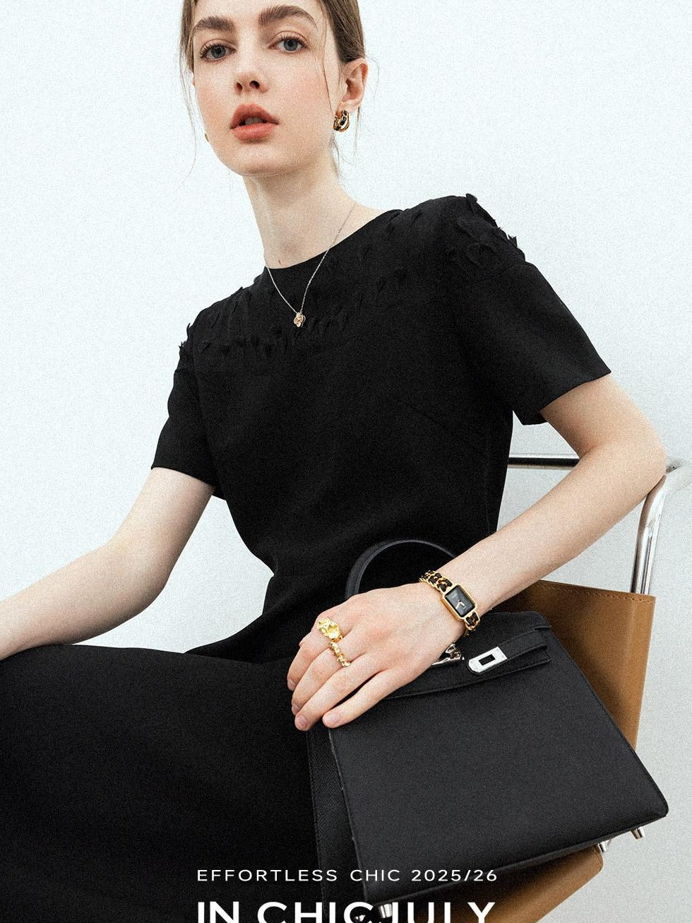 chicjuly Handmade Iris Embroidery Structured Tailoring Women's Acetate Midi Dresses