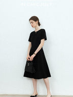 chicjuly Handmade Iris Embroidery Structured Tailoring Women's Acetate Midi Dresses