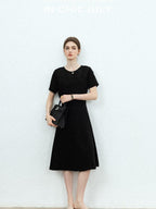 chicjuly Handmade Iris Embroidery Structured Tailoring Women's Acetate Midi Dresses