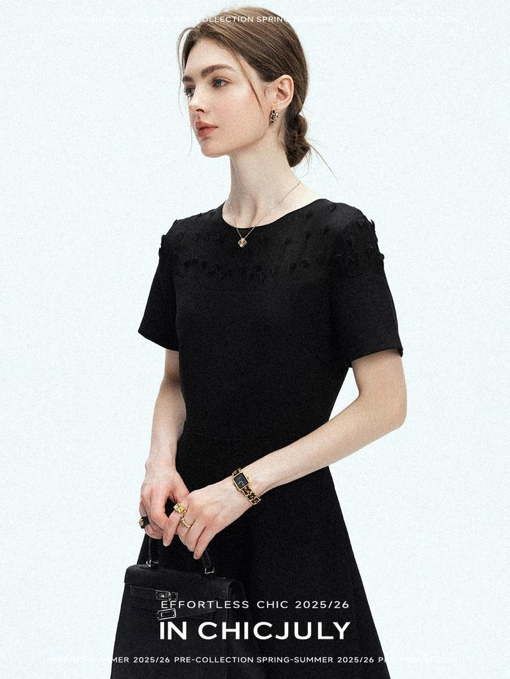 chicjuly Handmade Iris Embroidery Structured Tailoring Women's Acetate Midi Dresses
