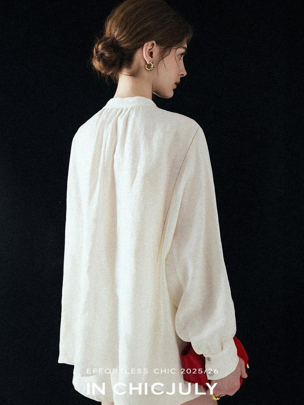 chicjuly Heavy Embroidery 3d Relief Stand Collar Uv Women's Linen Shirts