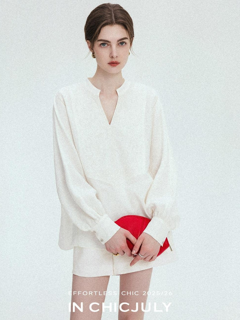 chicjuly Heavy Embroidery 3d Relief Stand Collar Uv Women's Linen Shirts