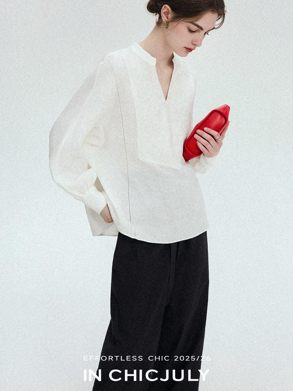 chicjuly Heavy Embroidery 3d Relief Stand Collar Uv Women's Linen Shirts