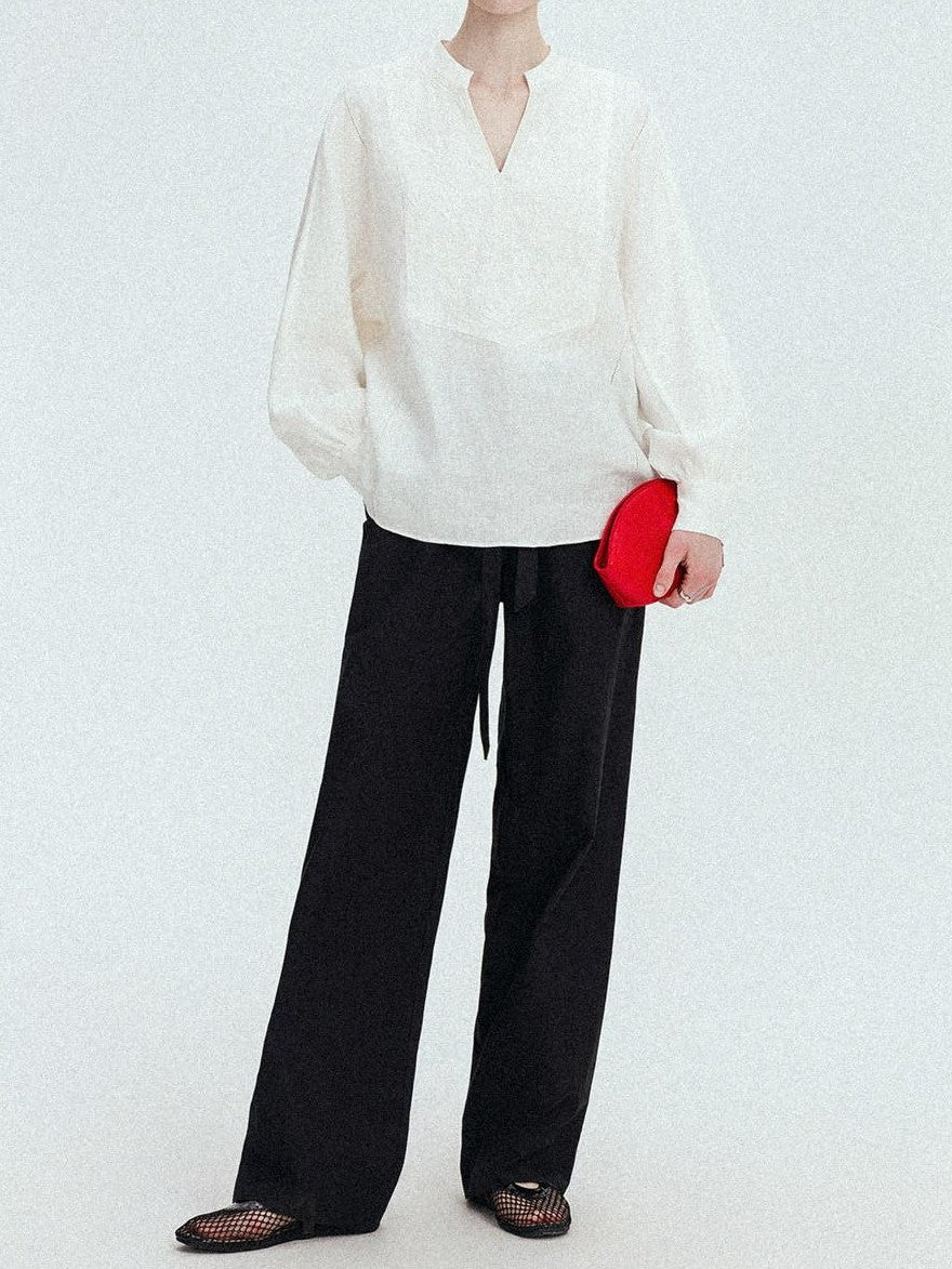 chicjuly Heavy Embroidery 3d Relief Stand Collar Uv Women's Linen Shirts