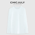 chicjuly Heavy Embroidery Soft Structured Women's Long Staple Cotton Long Sleeve T-shirts 856655354502