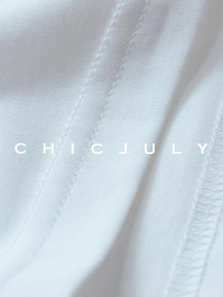 chicjuly Heavy Embroidery Soft Structured Women's Long Staple Cotton Long Sleeve T-shirts