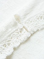 chicjuly Ivory Jacquard Heavyweight Knit Women's Acetate Short Sleeve T-shirts