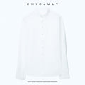 chicjuly Ivory Petal Collar Lace Trim Women's Mulberry Silk Cotton Blouses 1008522304462