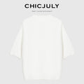 chicjuly Knitted Slim Fit Round Neck Women's 100 Percent Wool Short Sleeve T-shirts 908470165701