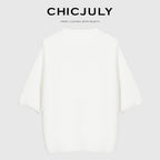 chicjuly Knitted Slim Fit Round Neck Women's 100 Percent Wool Short Sleeve T-shirts 908470165701