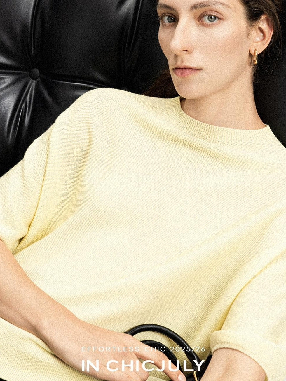 chicjuly Knitted Slim Fit Round Neck Women's 100 Percent Wool Short Sleeve T-shirts