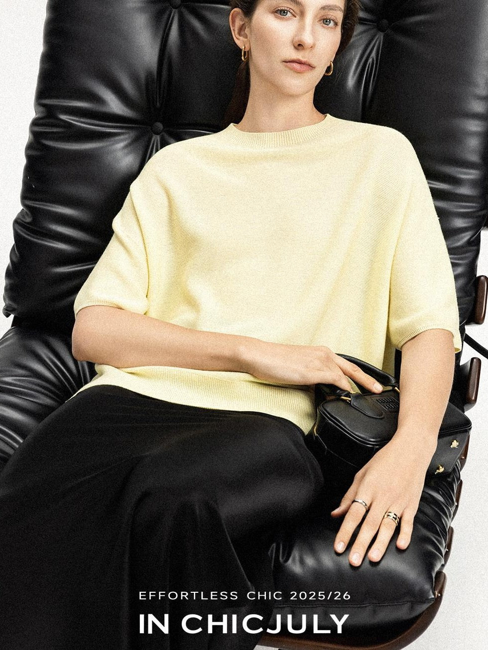 chicjuly Knitted Slim Fit Round Neck Women's 100 Percent Wool Short Sleeve T-shirts