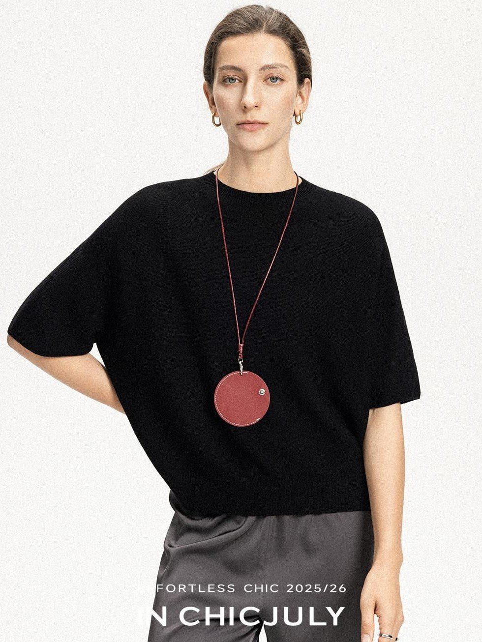 chicjuly Knitted Slim Fit Round Neck Women's 100 Percent Wool Short Sleeve T-shirts