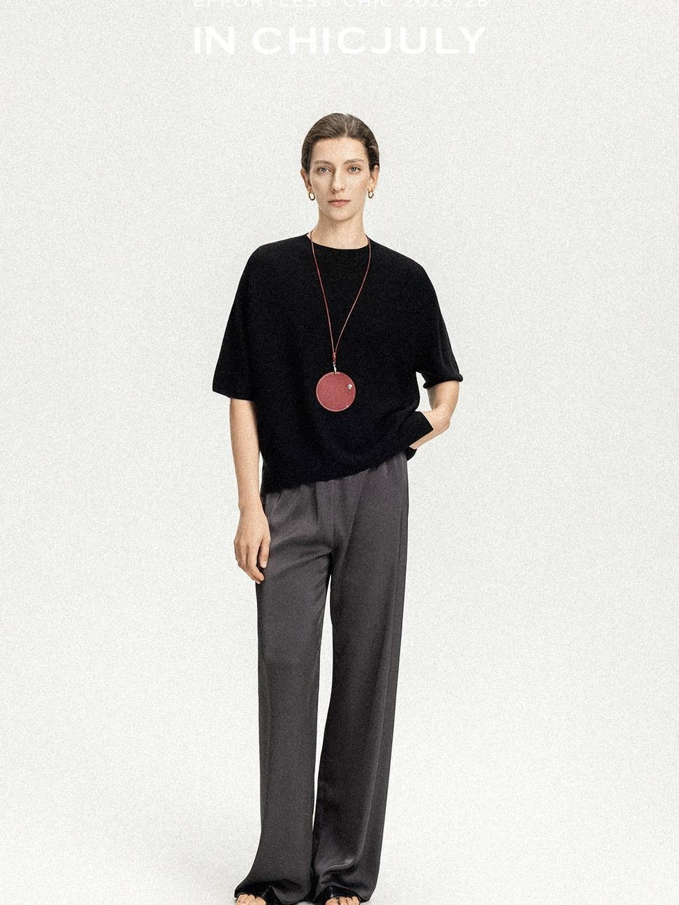 chicjuly Knitted Slim Fit Round Neck Women's 100 Percent Wool Short Sleeve T-shirts