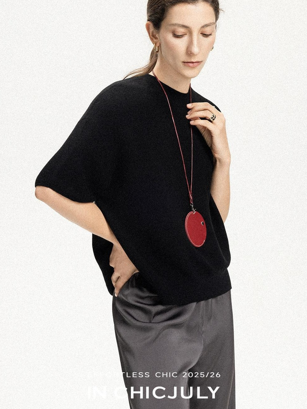 chicjuly Knitted Slim Fit Round Neck Women's 100 Percent Wool Short Sleeve T-shirts