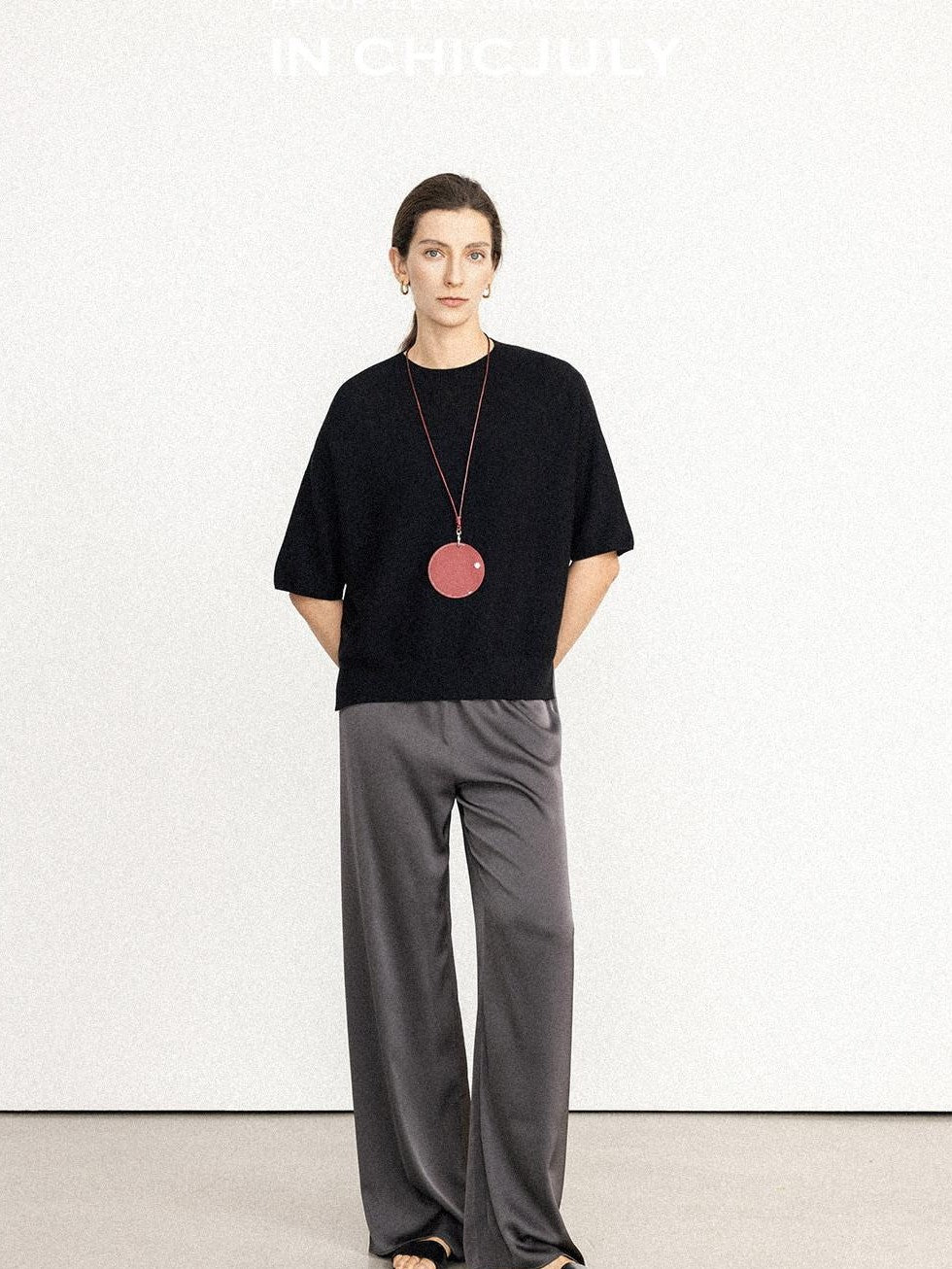 chicjuly Knitted Slim Fit Round Neck Women's 100 Percent Wool Short Sleeve T-shirts
