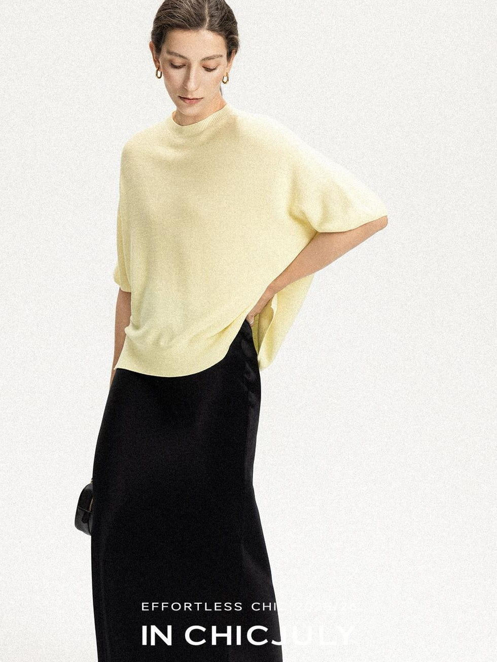 chicjuly Knitted Slim Fit Round Neck Women's 100 Percent Wool Short Sleeve T-shirts