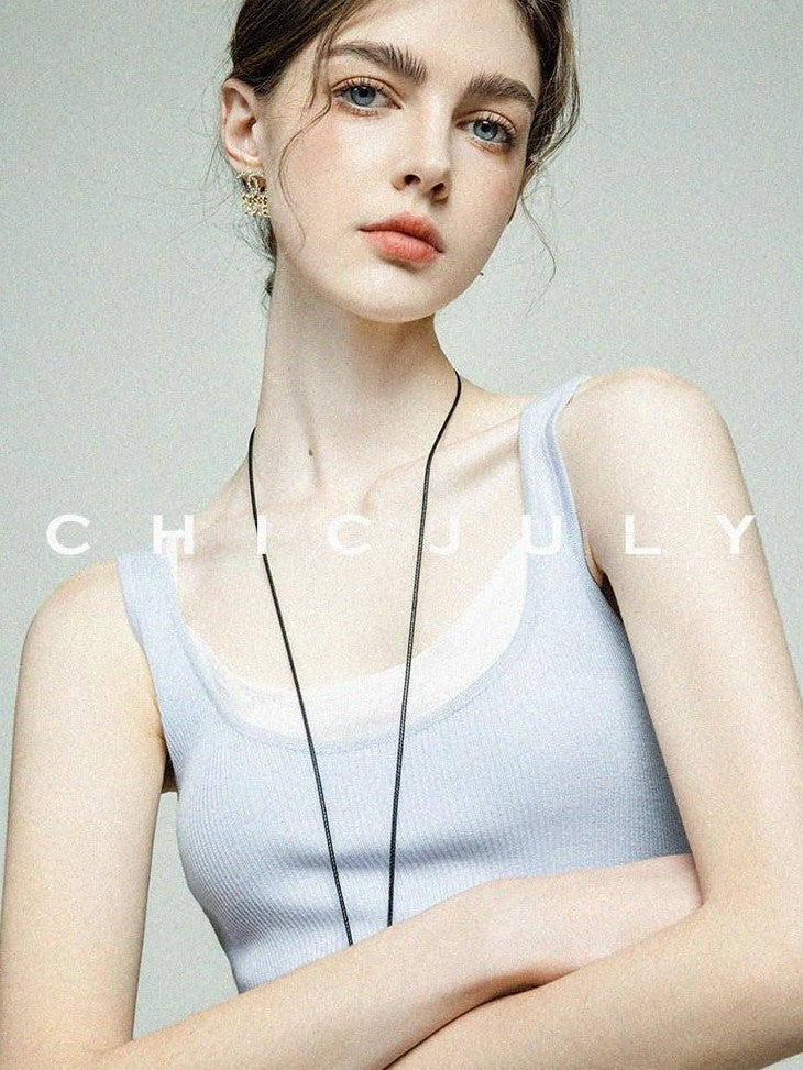 chicjuly Layering Minimalist Superfine Cashmere Silk Women's Soft Blend Tank Tops