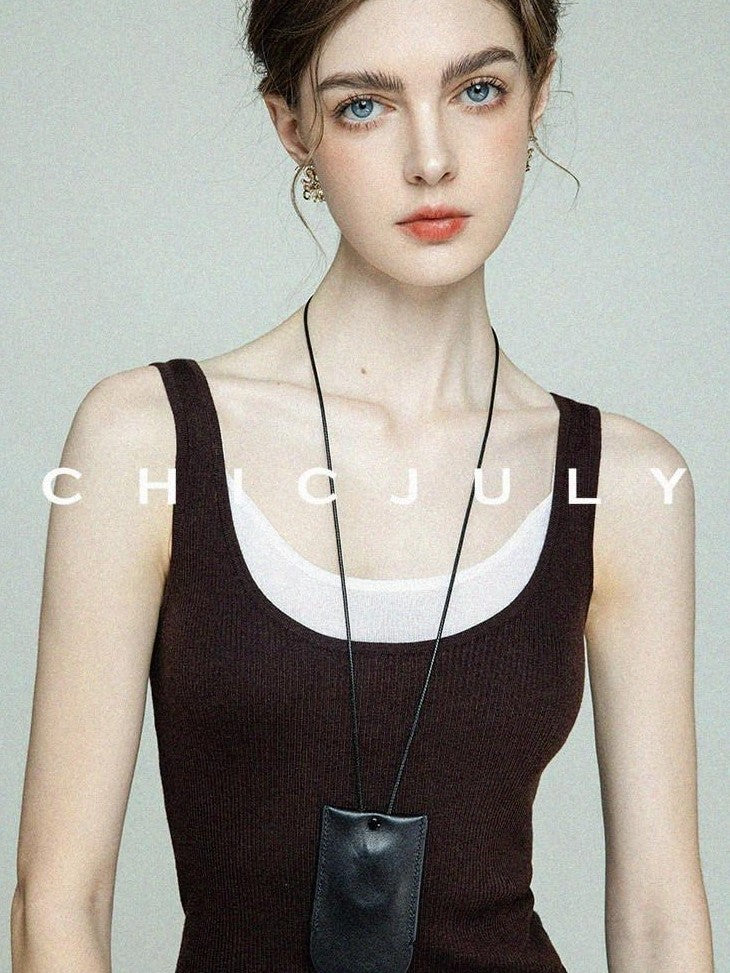 chicjuly Layering Minimalist Superfine Cashmere Silk Women's Soft Blend Tank Tops