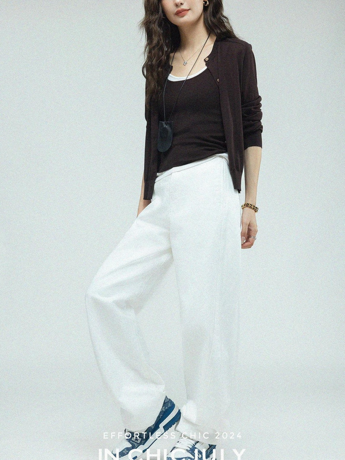 chicjuly Layering Minimalist Superfine Cashmere Silk Women's Soft Blend Tank Tops