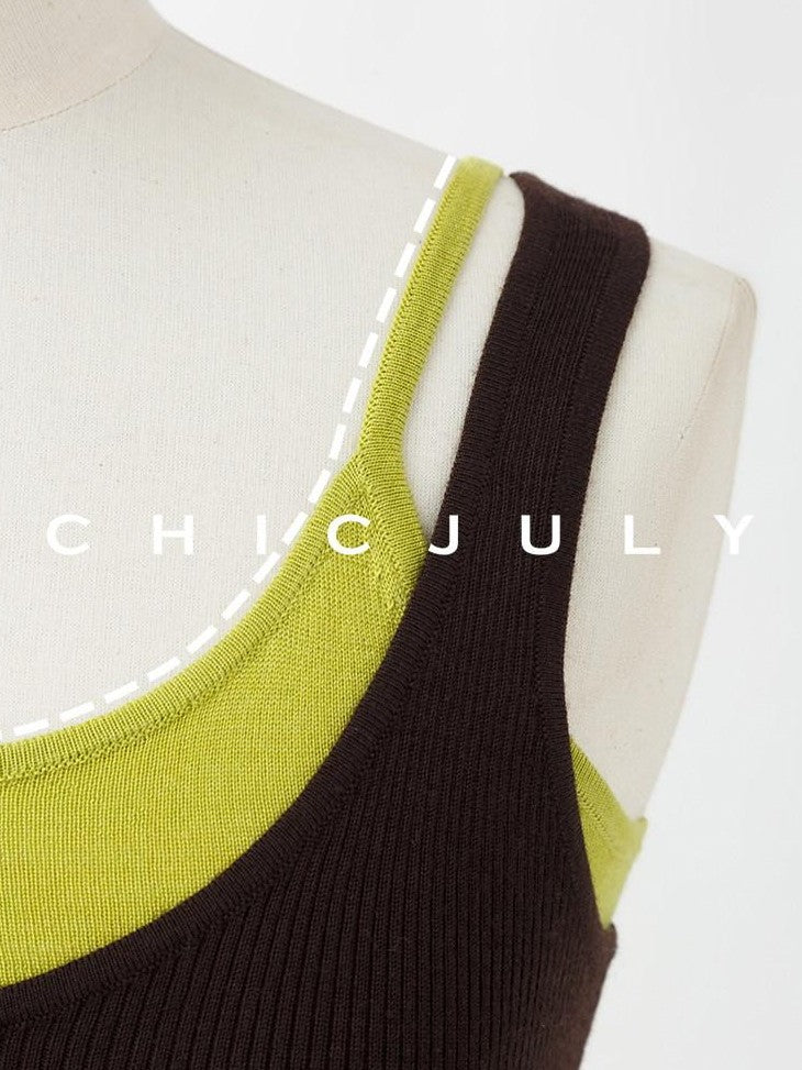 chicjuly Layering Minimalist Superfine Cashmere Silk Women's Soft Blend Tank Tops