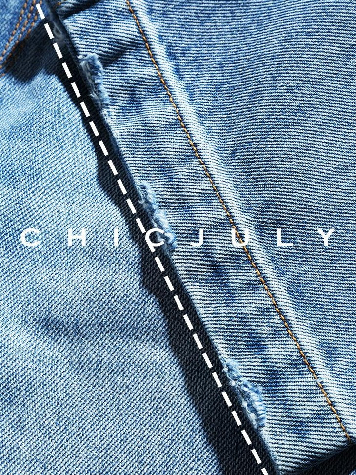 chicjuly Leg Lengthening Slight Wide High Waist Women's Denim Straight Jeans