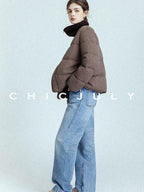 chicjuly Leg Lengthening Slight Wide High Waist Women's Denim Straight Jeans