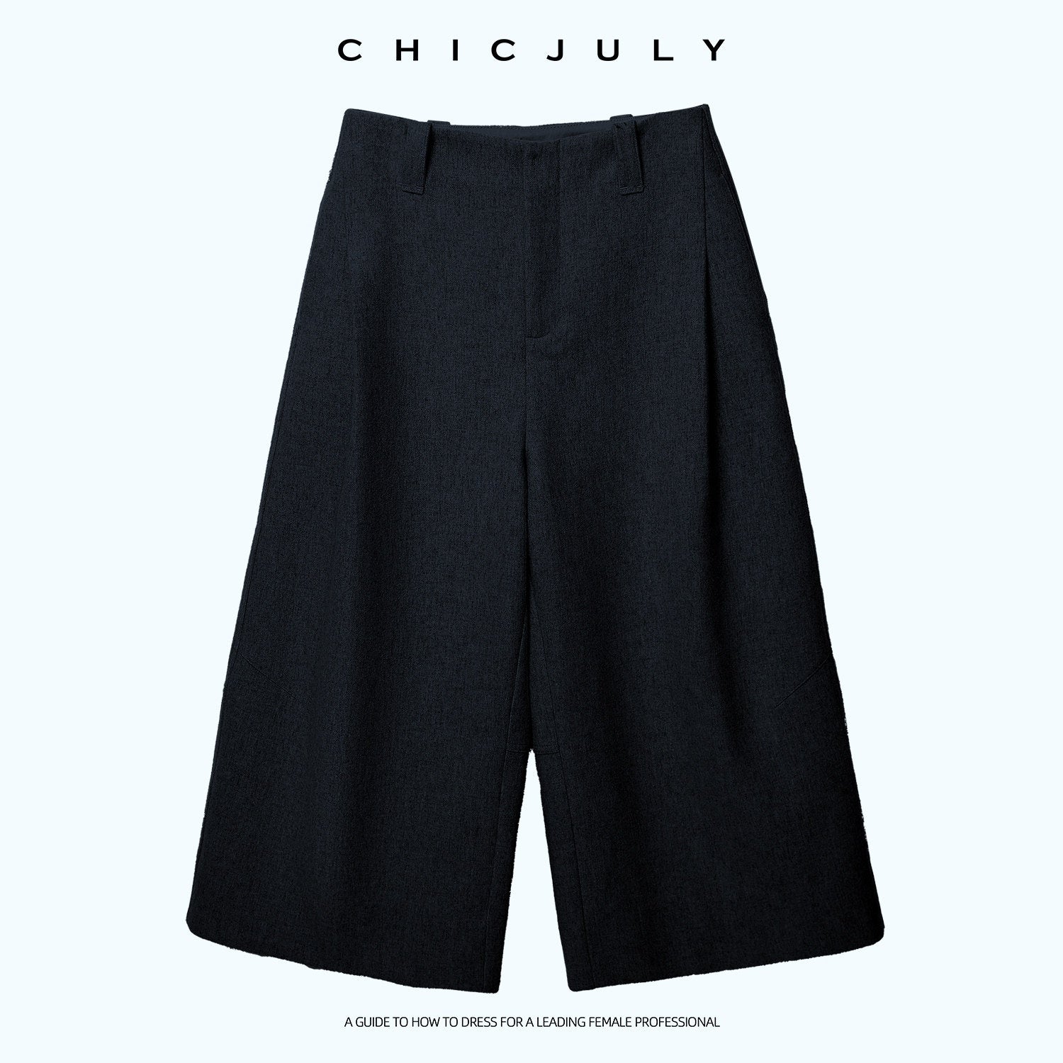 chicjuly Light Khaki High Waist Straight Cropped Vintage Women's Wool Chino Shorts 1006952374754