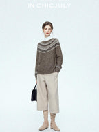 chicjuly Light Khaki High Waist Straight Cropped Vintage Women's Wool Chino Shorts