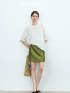 chicjuly Lightweight Breathable Uv Knit Roundneck Women's Linen Short Sleeve T-shirts