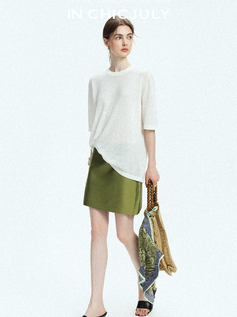 chicjuly Lightweight Breathable Uv Knit Roundneck Women's Linen Short Sleeve T-shirts