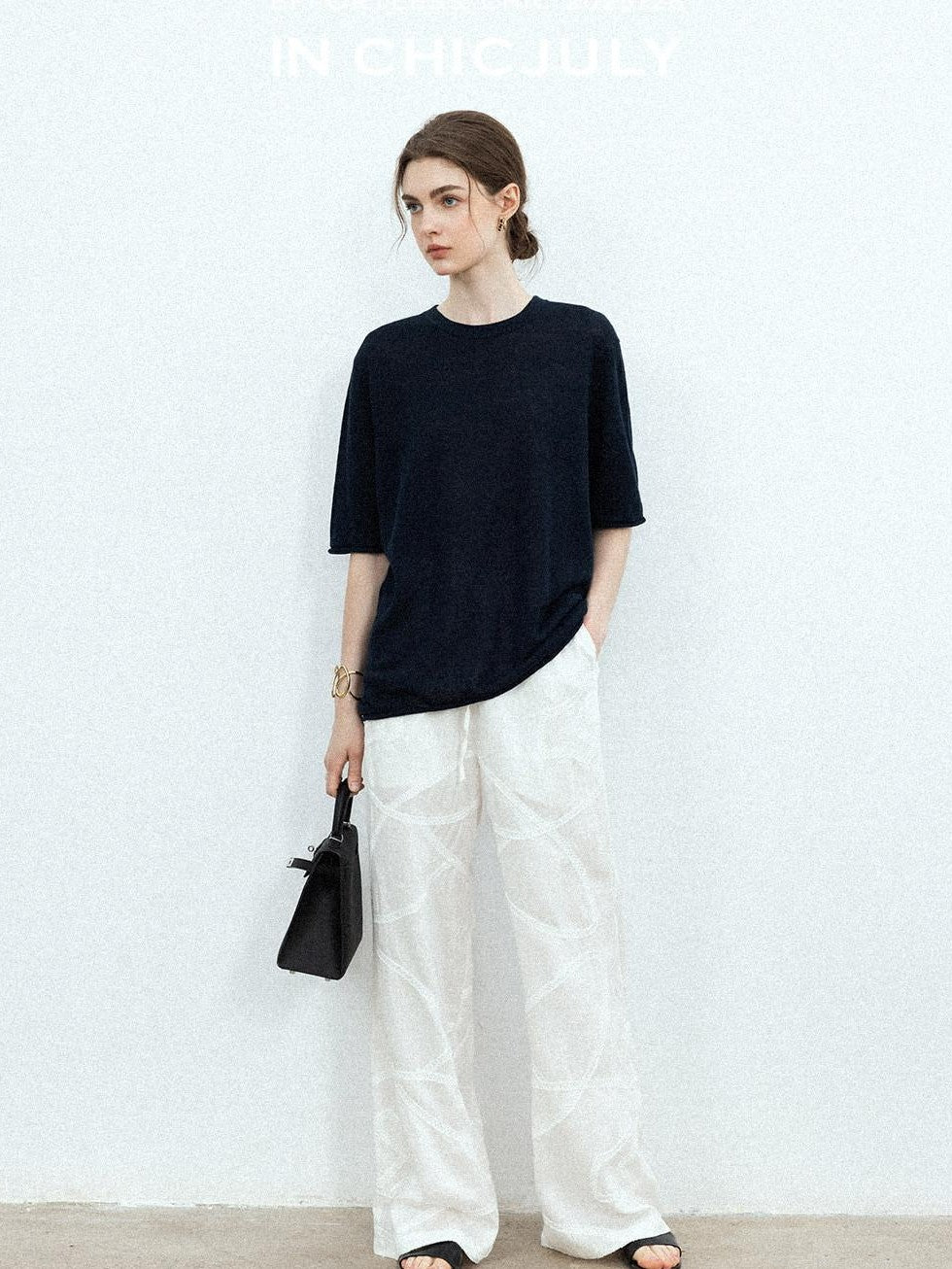 chicjuly Lightweight Breathable Uv Knit Roundneck Women's Linen Short Sleeve T-shirts